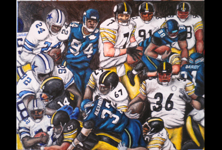 Thomas Jordan Gallery Painting -- Steelers Panel 2