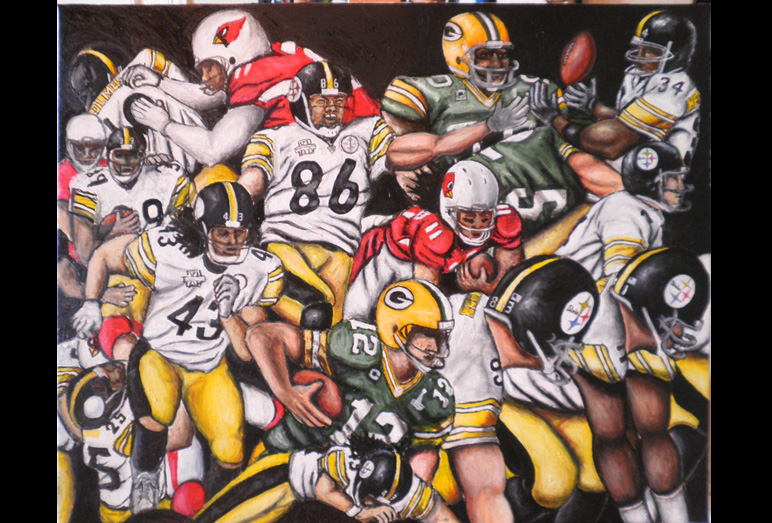 Thomas Jordan Gallery Painting -- Steelers Panel 3