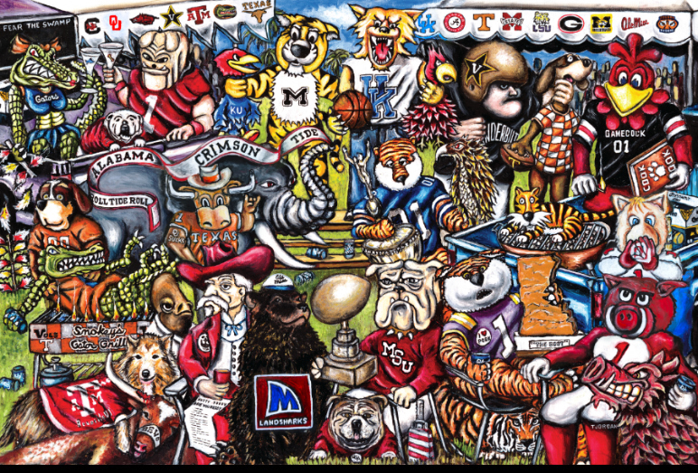 Thomas Jordan Gallery Painting -- SEC Tailgate Party